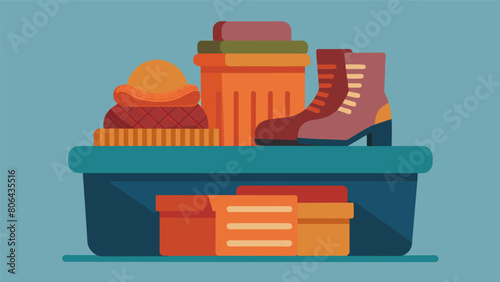 Folding and neatly stacking my chunky knit sweaters and boots in a storage bin marking the end of cozy winter days..