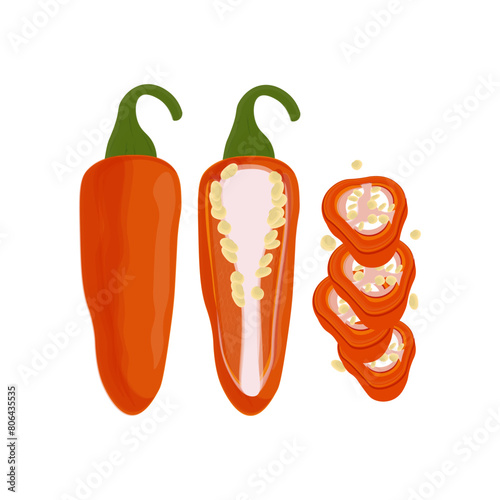 Vector Illustration logo Red jalapeno peppers