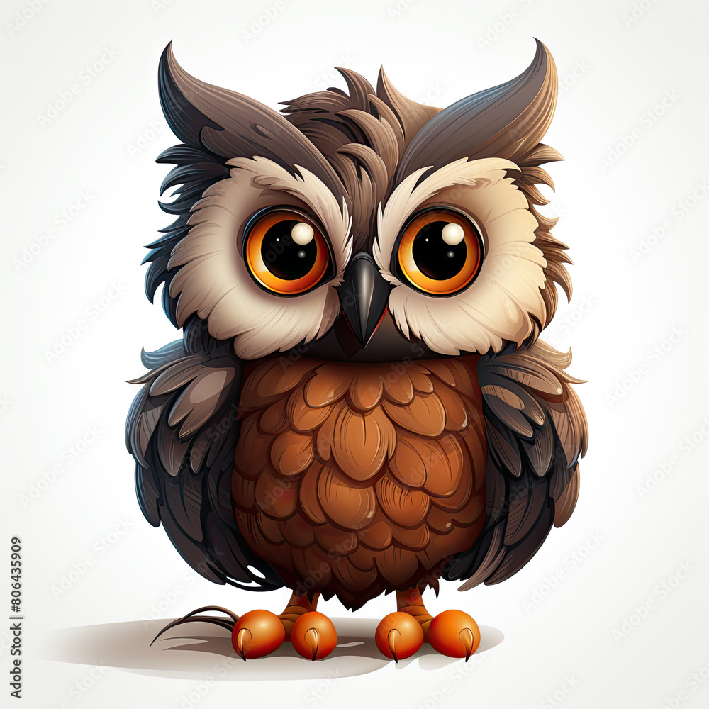 Fototapeta premium Watercolor Nimbus owl, clipart Illustration, Generative Ai