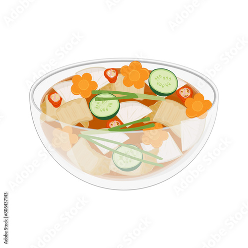 Vector Illustration logo Fresh nabak kimchi or korean water kimchi