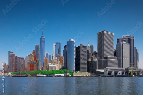 panorama of skyscrapers in new york