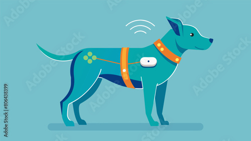 The ultimate tool for pet owners this smart harness tracks your animals movements and alerts you of any potential issues with their posture ensuring. Vector illustration