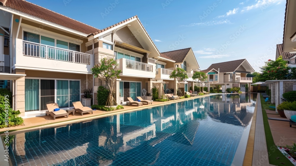 Luxurious Bangna Townhomes with Sparkling Pool and Serene Tropical Ambiance Offer Ideal Rental Retreats