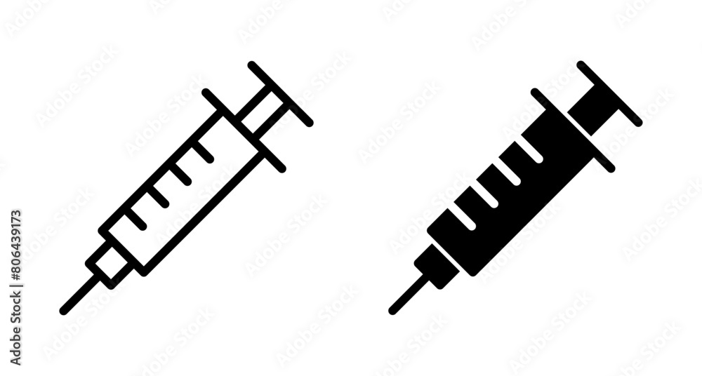 Syringe icon vector isolated on white background. injection icon Syringe icon vector isolated on white background. injection icon