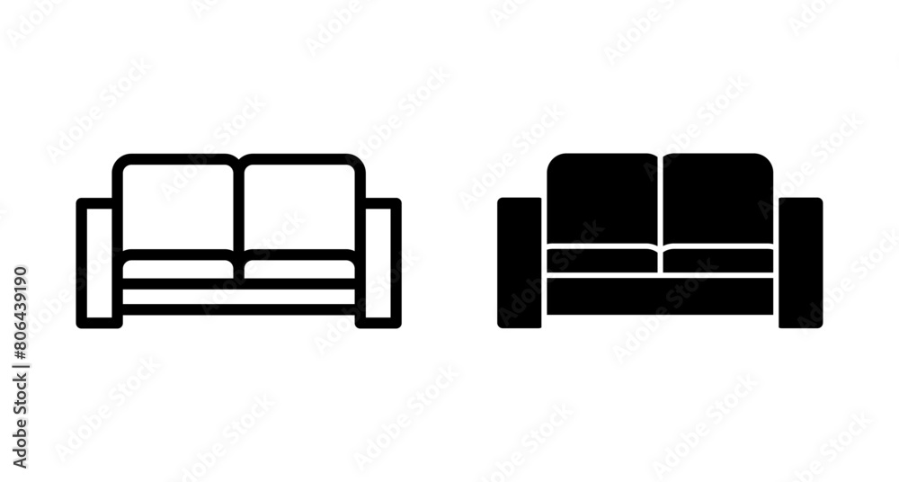 Sofa icon vector isolated on white background. sofa icon illustration. furniture Sofa icon vector isolated on white background. sofa icon illustration. furniture