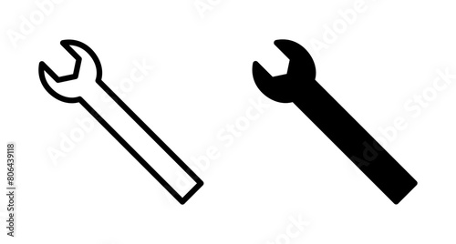 wrench icon vector isolated on white background. Wrench vector icon. Spanner symbol