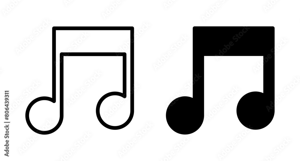 Music icon vector isolated on white background, music vector icon, Melody, song, note, sound, audio sign Music icon vector isolated on white background, music vector icon, Melody, song, note, sound, audio sign