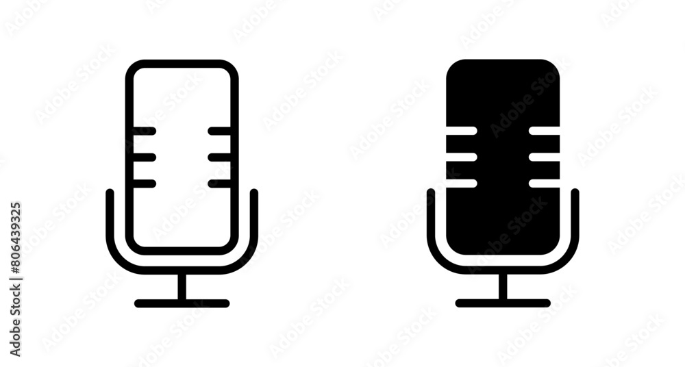 Microphone Icon vector isolated on white background. Mic sign. Karaoke microphone icon. Broadcast mic sign Microphone Icon vector isolated on white background. Mic sign. Karaoke microphone icon. Broadcast mic sign