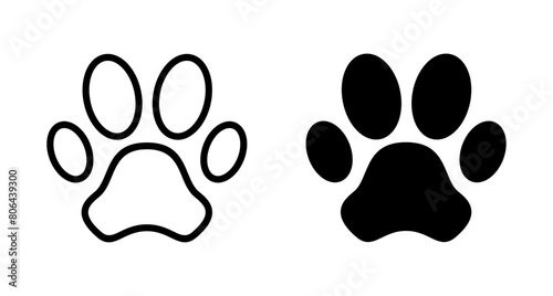 Paw icon vector isolated on white background. Paw Print icon