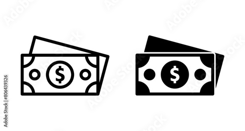 Money icon vector isolated on white background. Money vector icon. Dollar icon