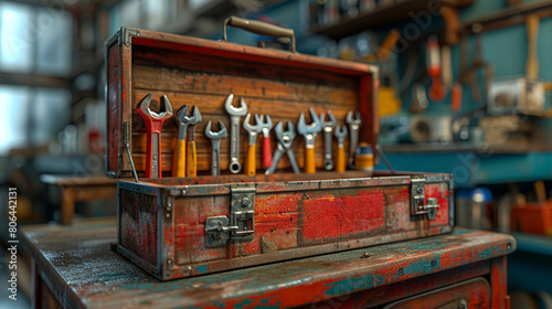 Vintage toolbox with differ...