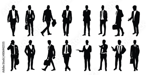  business man silhouette man silhouette set