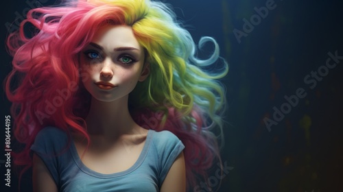 vibrant colored hair portrait