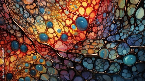 Vibrant abstract cellular pattern