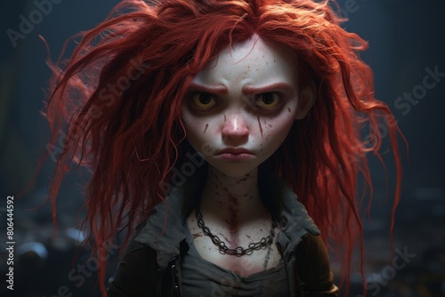 Haunting portrait of a mysterious redheaded woman