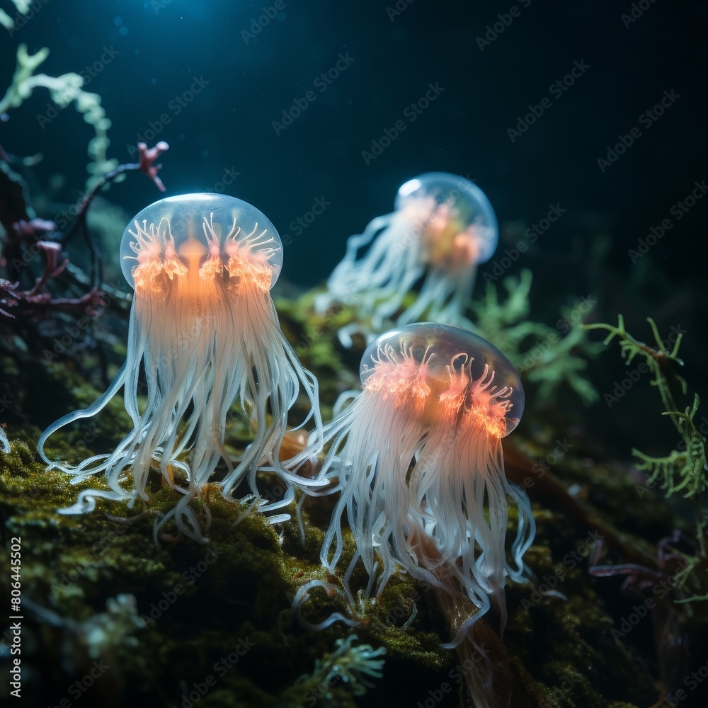 Ethereal Jellyfish Underwater Ethereal Jellyfish Underwater