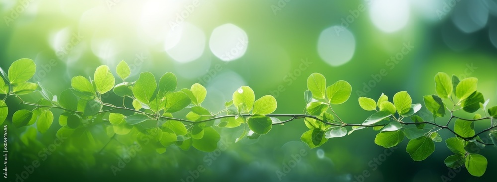 Lush green leaves in natural sunlight