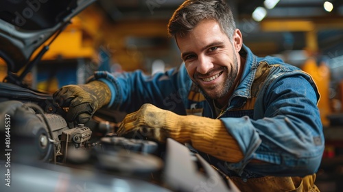 Expert Car Mechanic Hard at Work