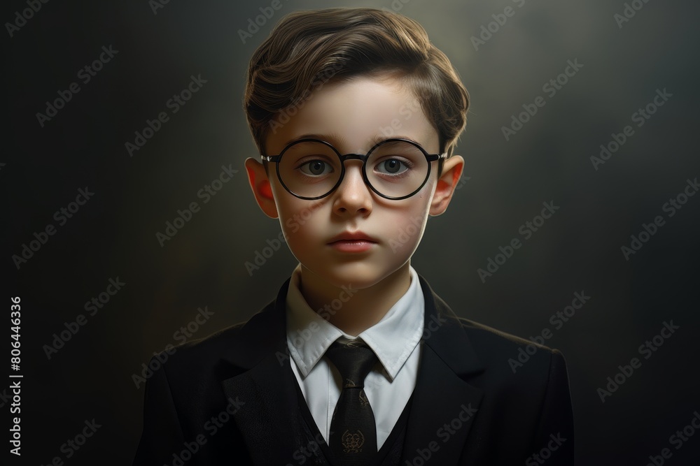 young boy in suit and glasses young boy in suit and glasses