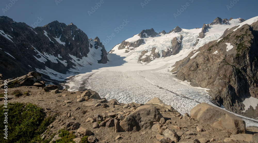 Bright Blue Sky Over Blue Glacier Overlook In Olympic