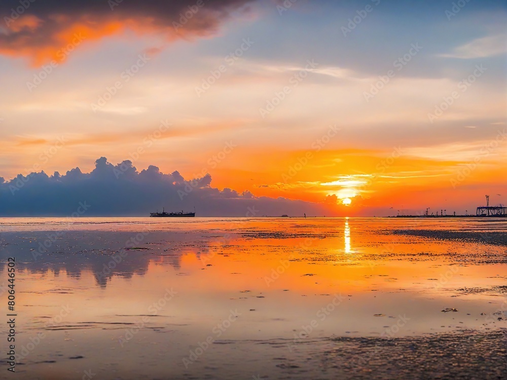 Fototapeta premium sunset over the sea
