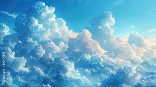 Tranquil Skies: A Mosaic of Blue and White