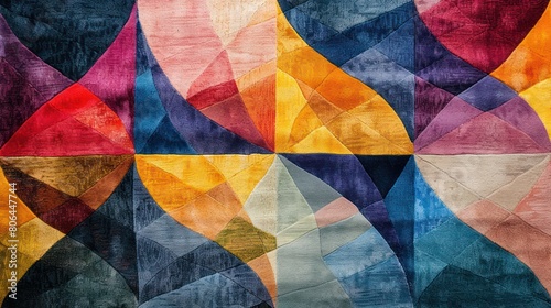 Geometric Multi-Colored Soft Rug for Modern Interiors