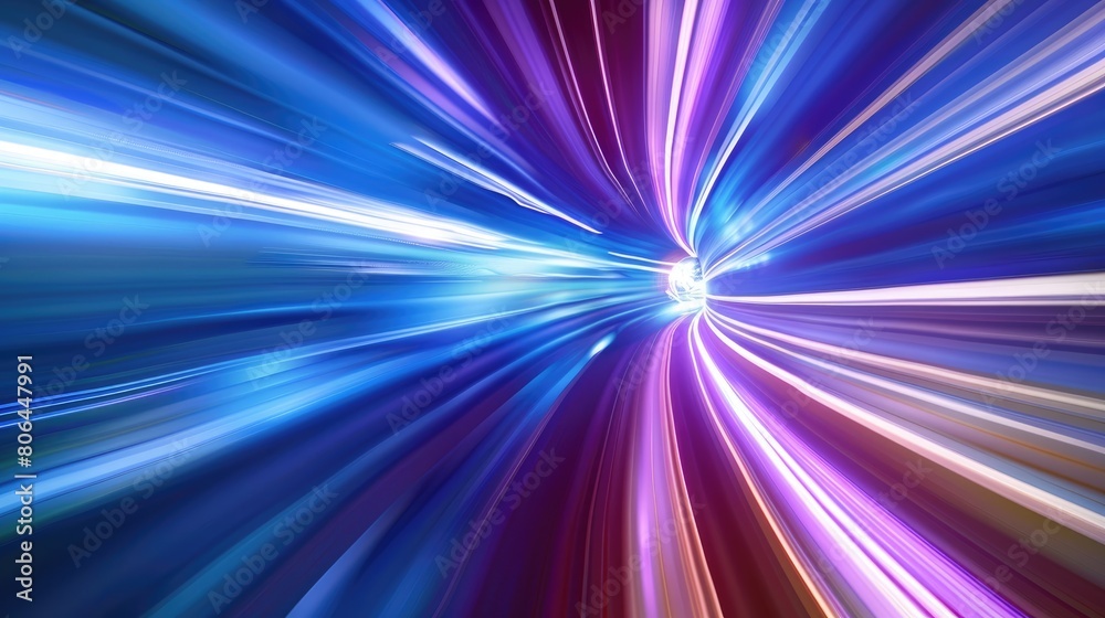 Obraz premium Vibrant abstract tunnel in space illustrates the concept of relativity. Ai Generated