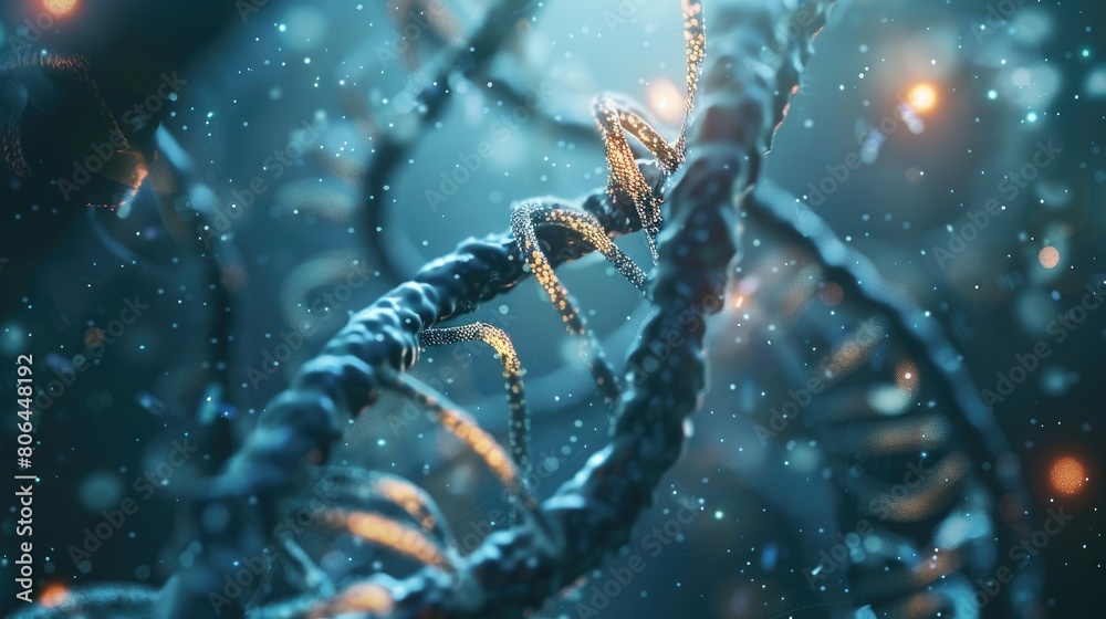 symbolizing biotechnological advancements and human genomic exploration, Ai Generated.