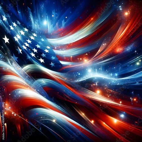 Stellar Swirls in Red, White, and Blue: A Cosmic Interpretation of the American Flag