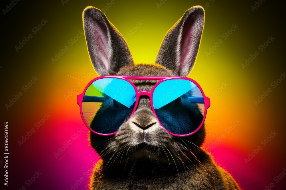 Stylish bunny wearing sunglasses Stylish bunny wearing sunglasses