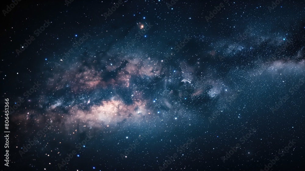 Fototapeta premium Vast starry sky with prominent milky way galaxy