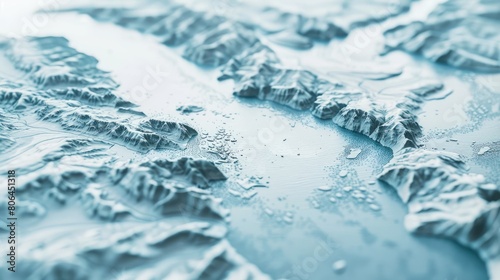 Relief map illustrates mountains and rivers, representing topography and cartography concepts. Ai Generated photo