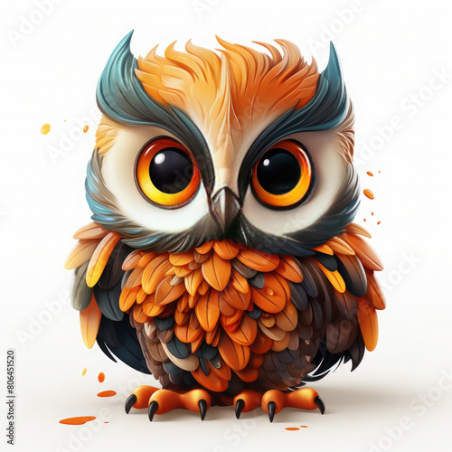 Watercolor Orion owl, clipart Illustration, Generative Ai
