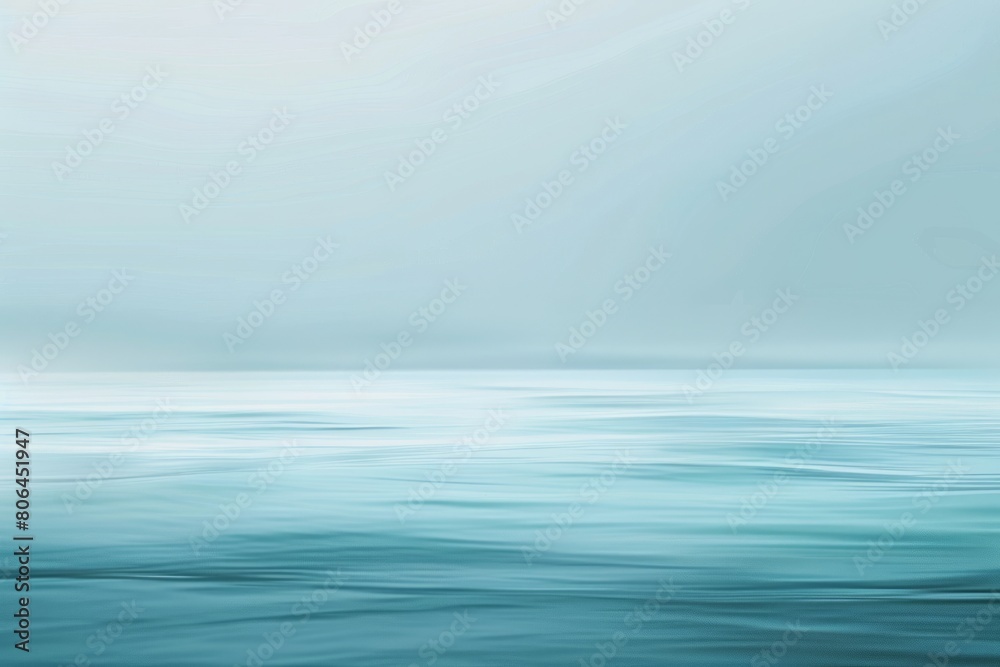 Obraz premium Azure Horizon: Calm Blue Ocean Meeting the Sky's Whispering Clouds.