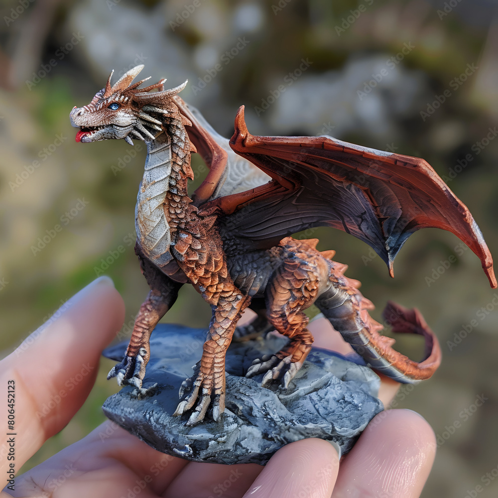 Naklejka premium red dragon sculpture