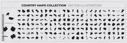All Complete Countries Map of the World Perfect Icons . A complete maps of the world. Every single country map are listed and isolated with names.