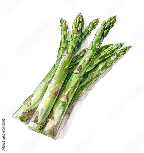 asparagus watercolor digital painting good quality