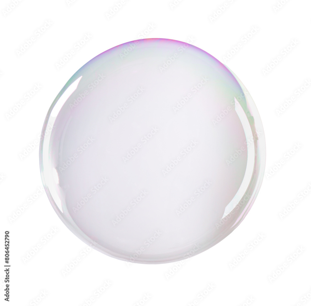 Beautiful transparent soap bubble isolated on white Beautiful transparent soap bubble isolated on white