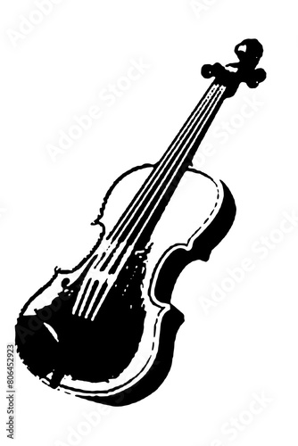 silhouette violin string musical instrument orchestra jazz play music vector image