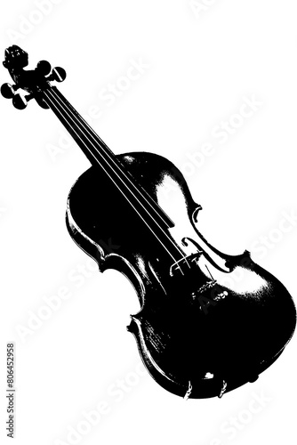 silhouette violin string musical instrument orchestra jazz play music vector image