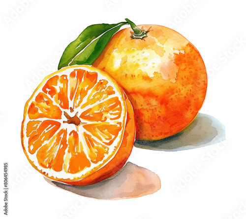 orange fruit watercolor digital painting good quality