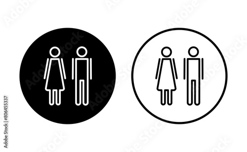 Man and woman icon set. male and female symbol