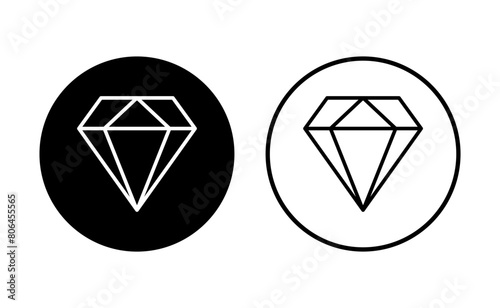Diamond icon set. diamond gems vector icon.