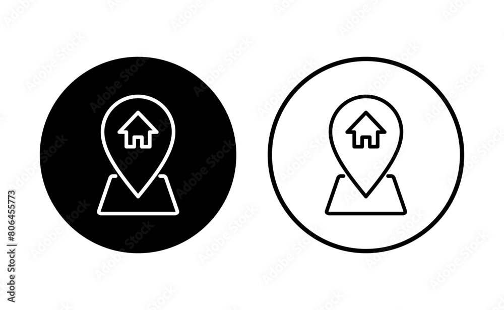 Address icon set. home location icon vector Address icon set. home location icon vector