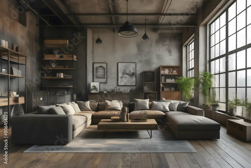 Living room in industrial style