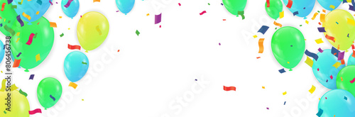 Colorful balloons isolated on checkered background. Vector illustration.