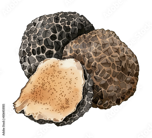 truffle watercolor digital painting good quality