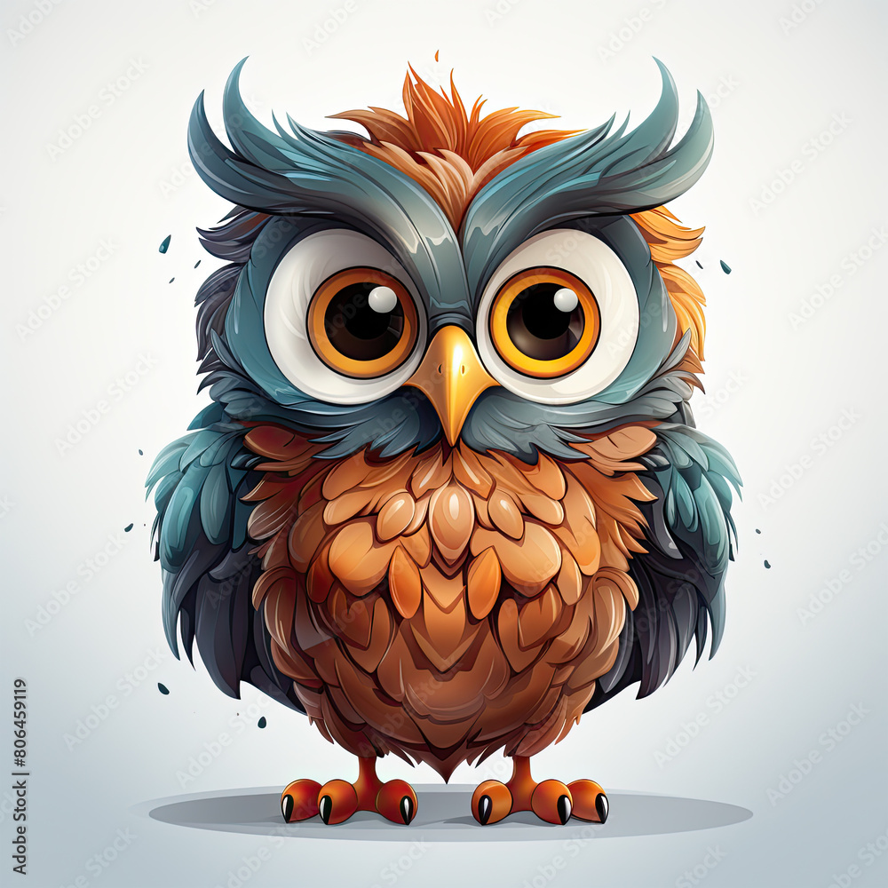 Fototapeta premium Watercolor Orion owl, clipart Illustration, Generative Ai