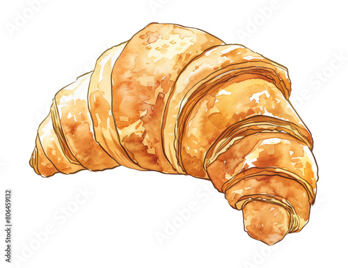 croissant watercolor digital painting good quality